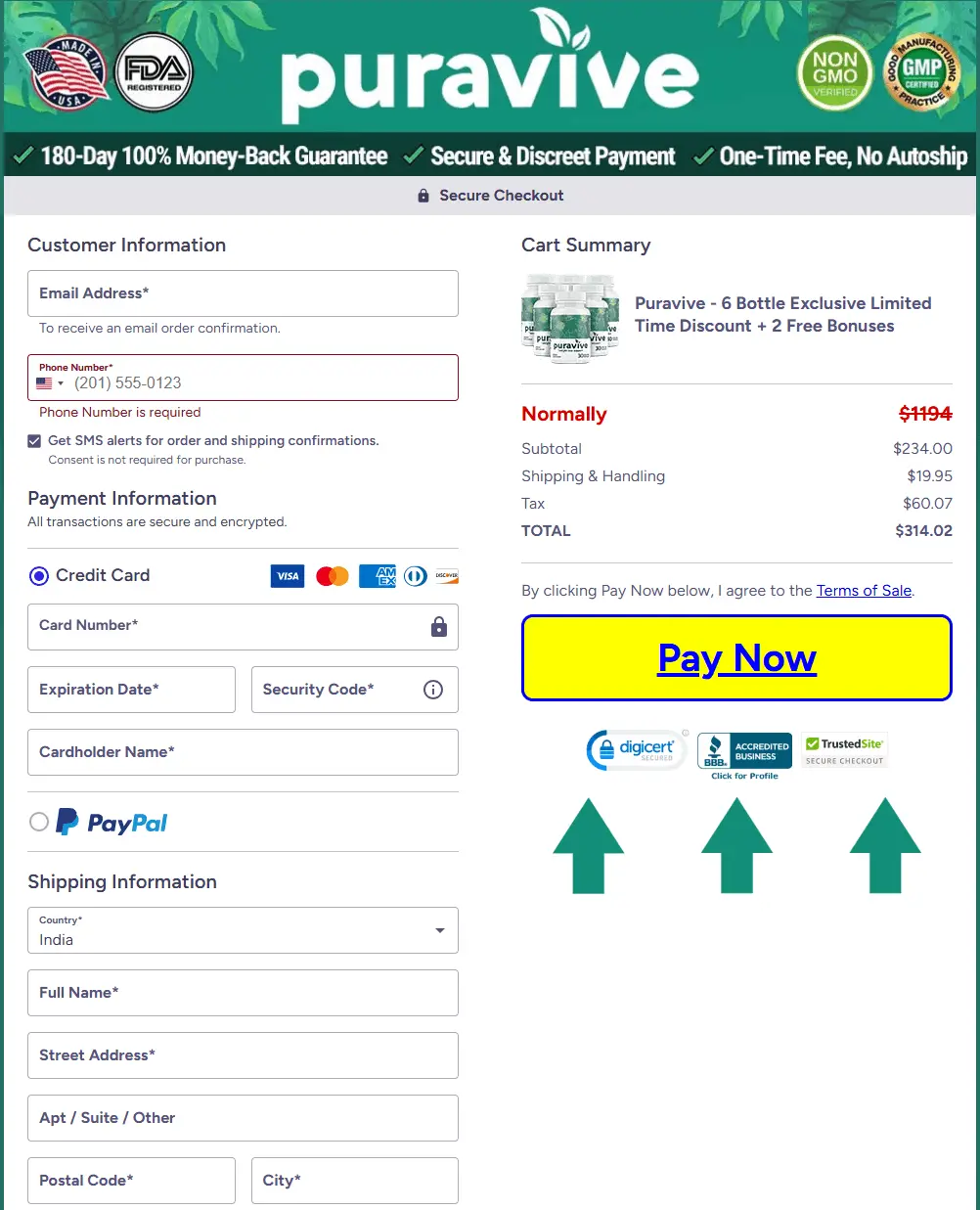 puravive buy page